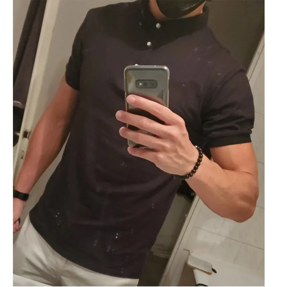 100% Cotton Short Sleeve Contrast Color Polo Shirt