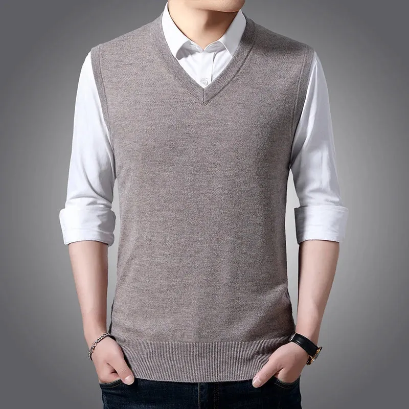 8 Colors Men's V-neck Vest Sweater