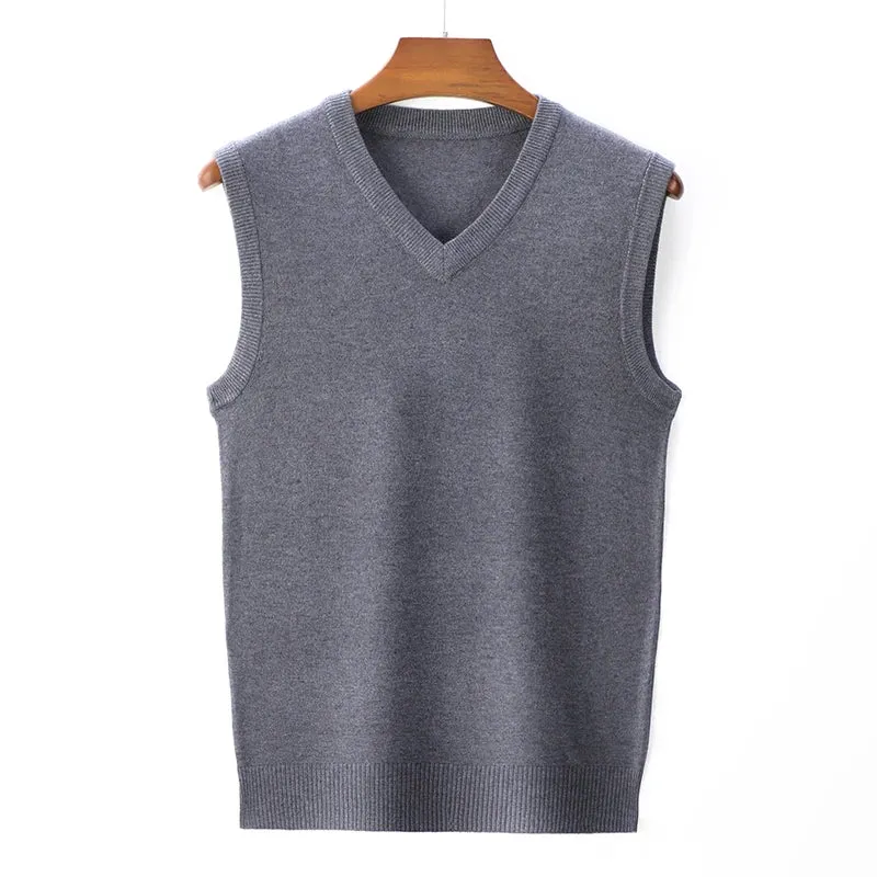 8 Colors Men's V-neck Vest Sweater