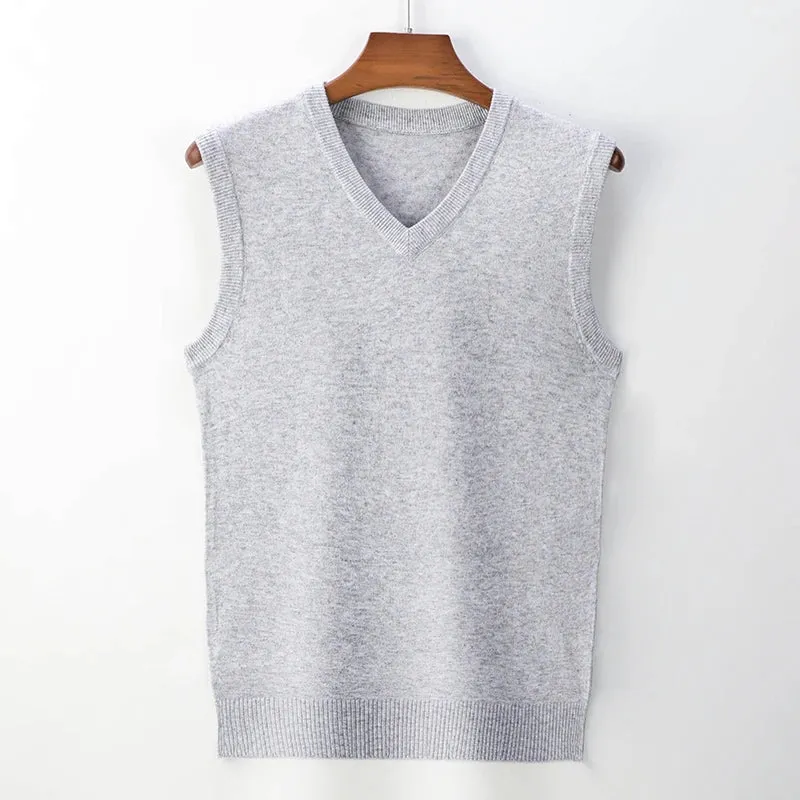 8 Colors Men's V-neck Vest Sweater