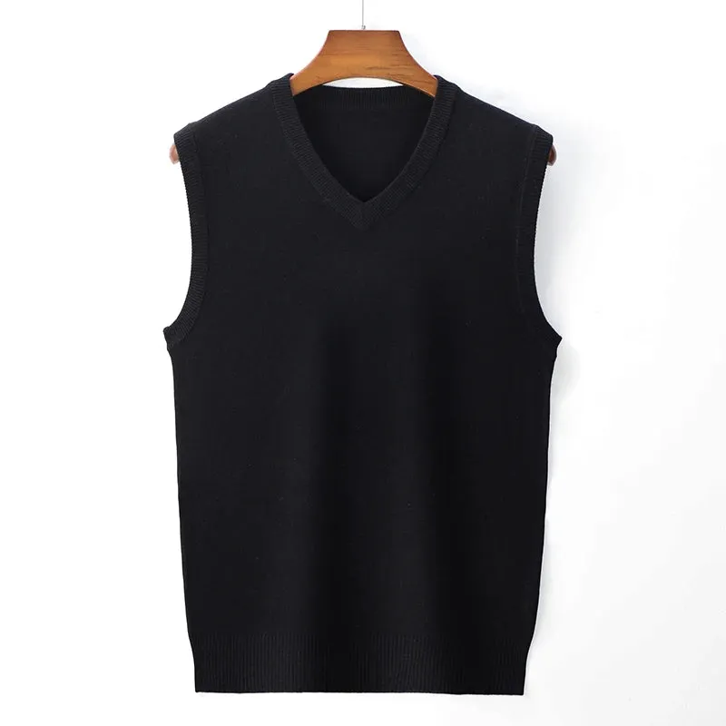 8 Colors Men's V-neck Vest Sweater