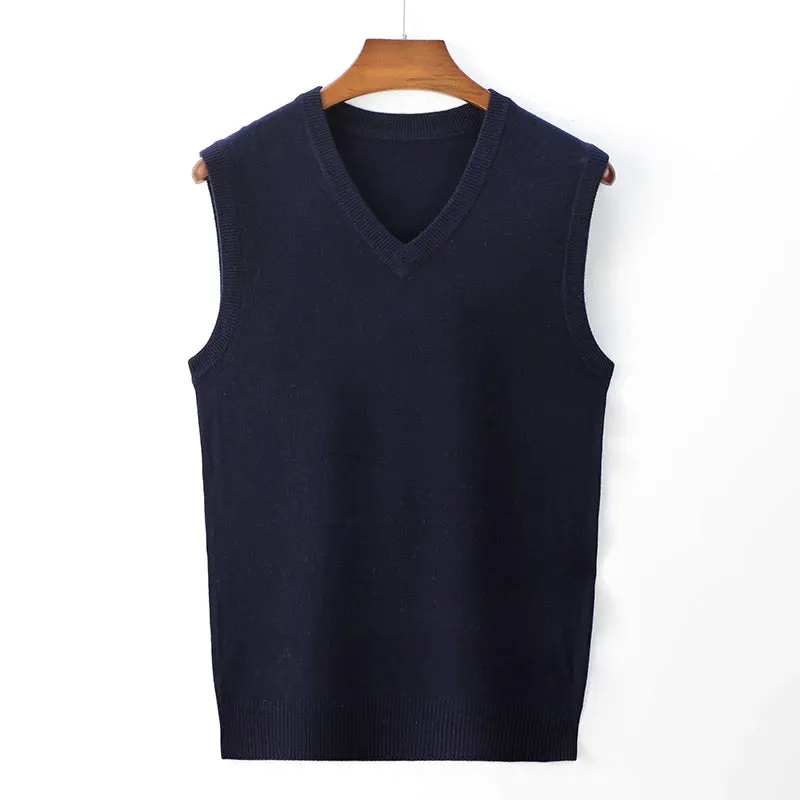 8 Colors Men's V-neck Vest Sweater