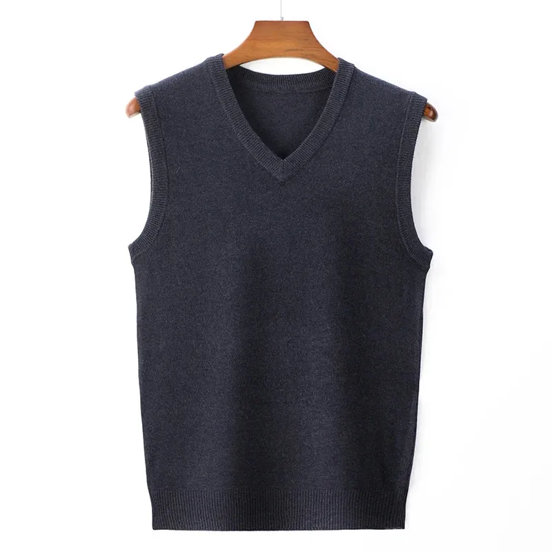 8 Colors Men's V-neck Vest Sweater