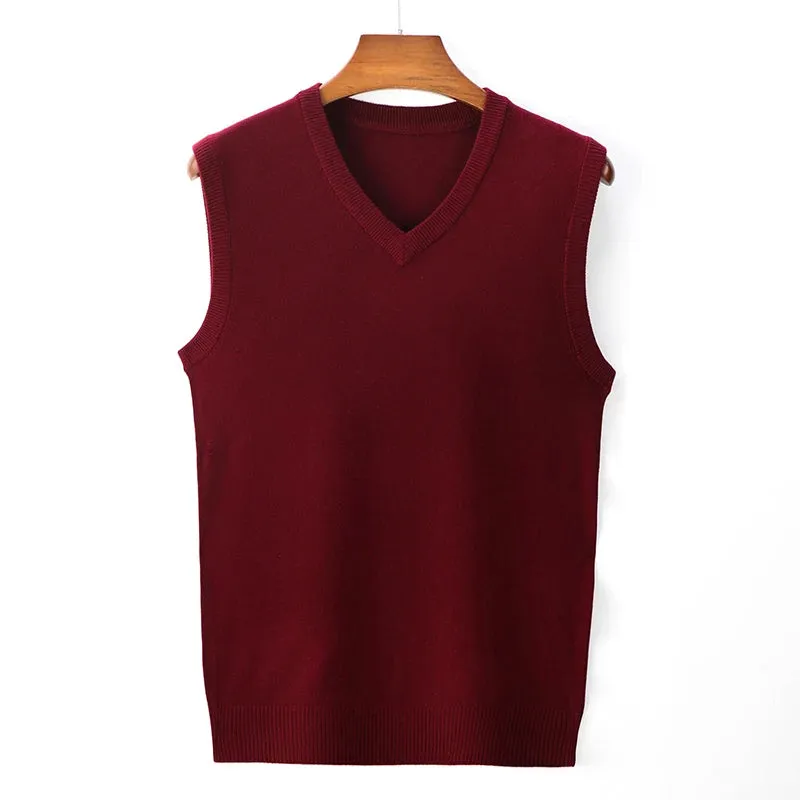 8 Colors Men's V-neck Vest Sweater