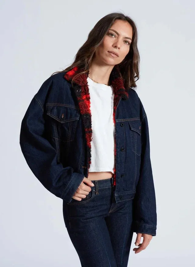 Askk NY - Nova Lined Jacket Indigo Plaid