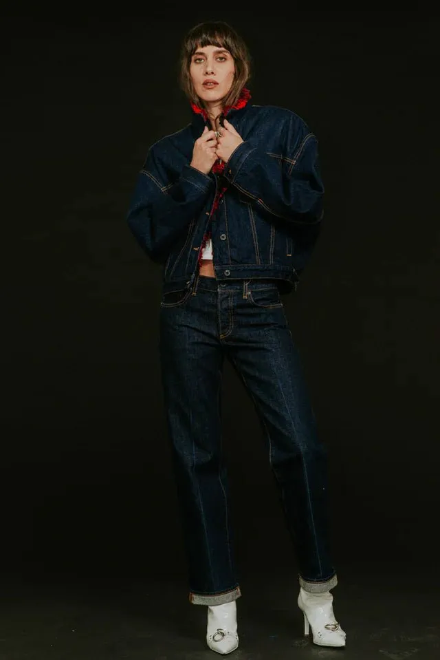 Askk NY - Nova Lined Jacket Indigo Plaid