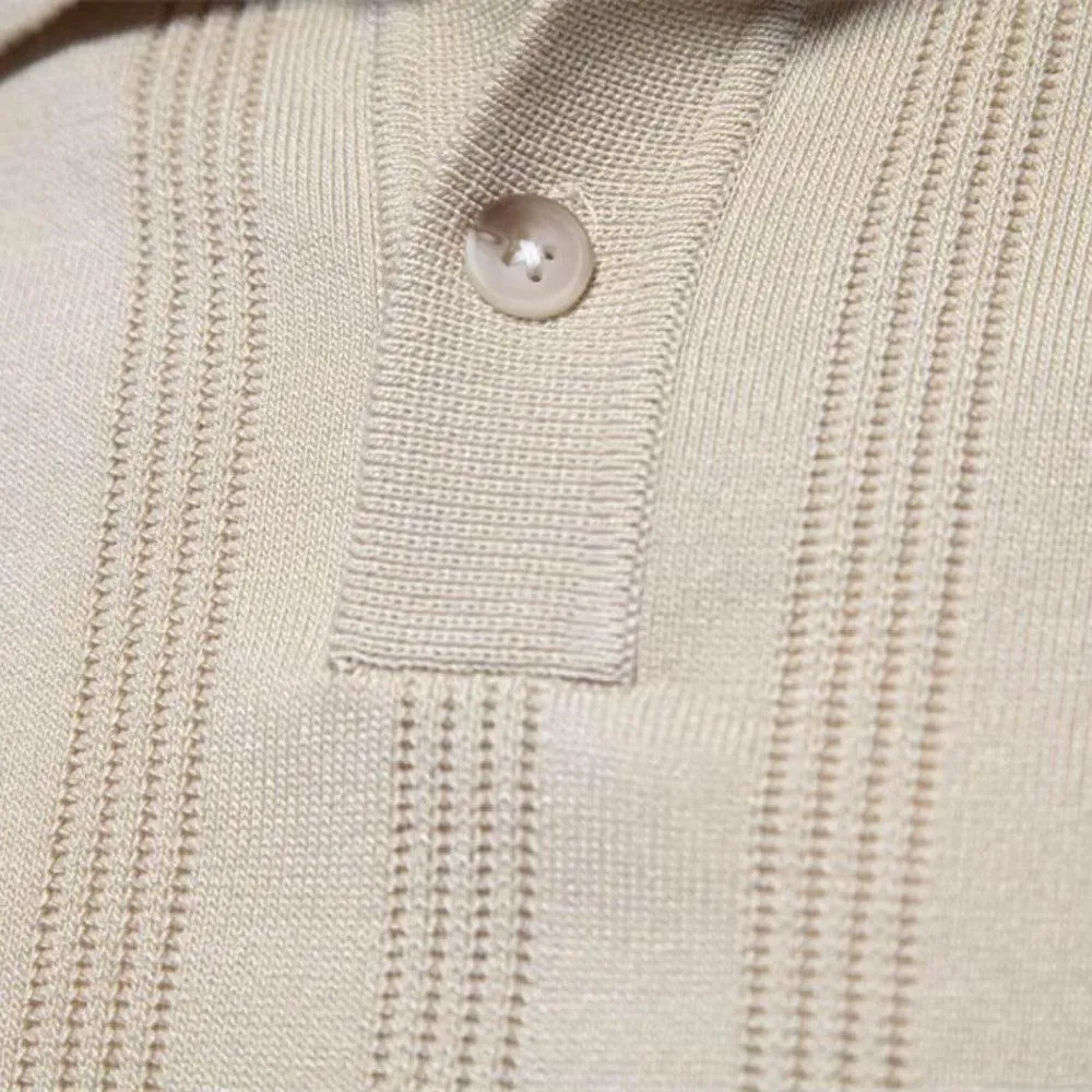 Lorenzo | Premium Poloshirt met lichte geweven streep