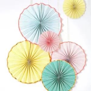 Pastel & Neon Stripe Pinwheel Decorations
