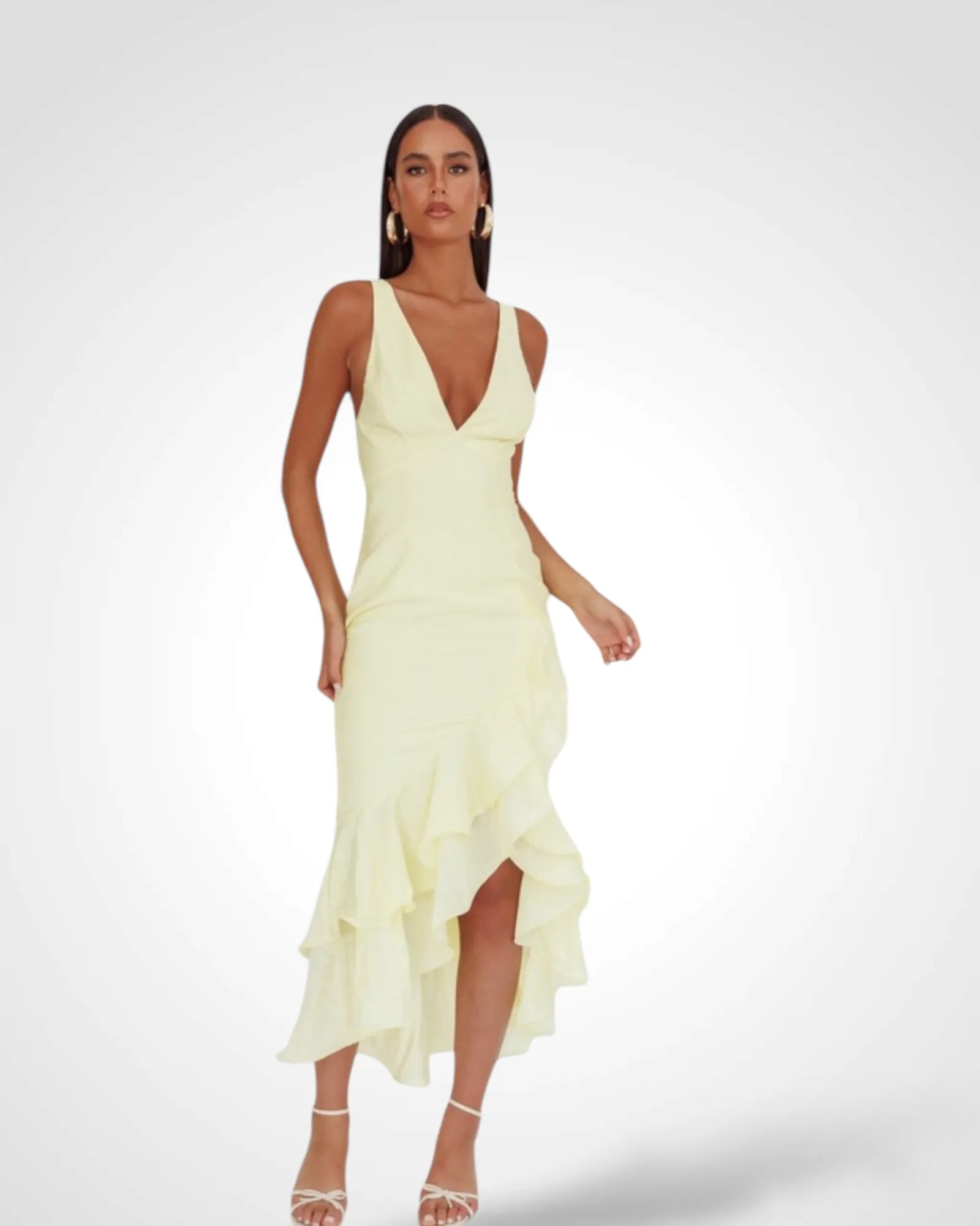 SJQ-ASYMMETRICAL TIERED MAXI DRESS