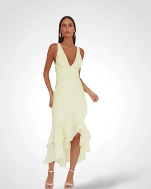 SJQ-ASYMMETRICAL TIERED MAXI DRESS