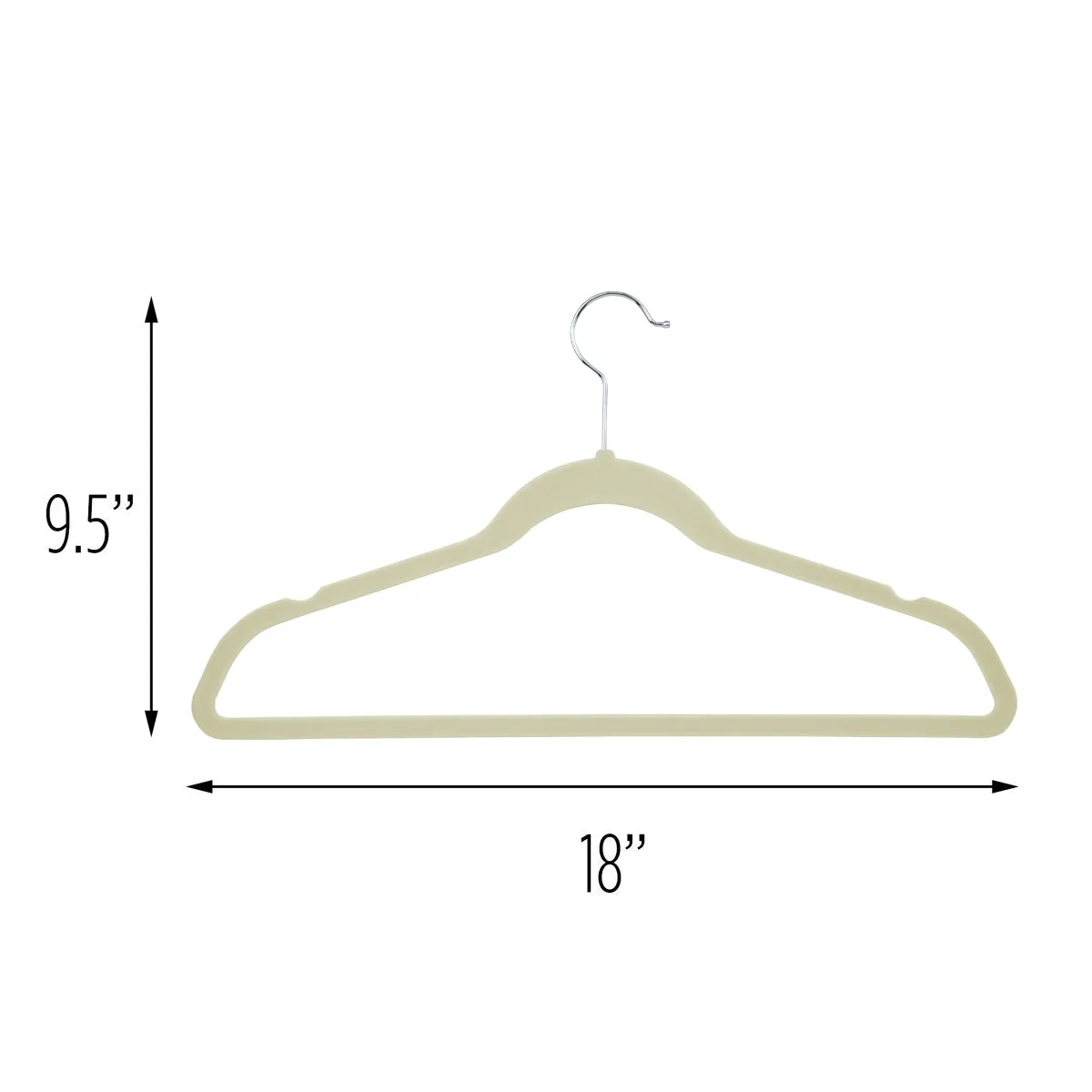 White Velvet Non-Slip Suit Hanger (50-Pack)